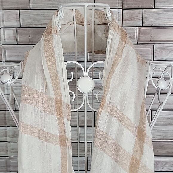 Unbranded scarf checkered tan combo One Size - Picture 5 of 7